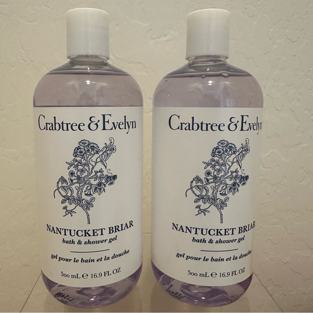 2 CRABTREE & EVELYN NANTUCKET BRIAR Bath & Shower Gel Body Wash Soap 16.9 fl oz